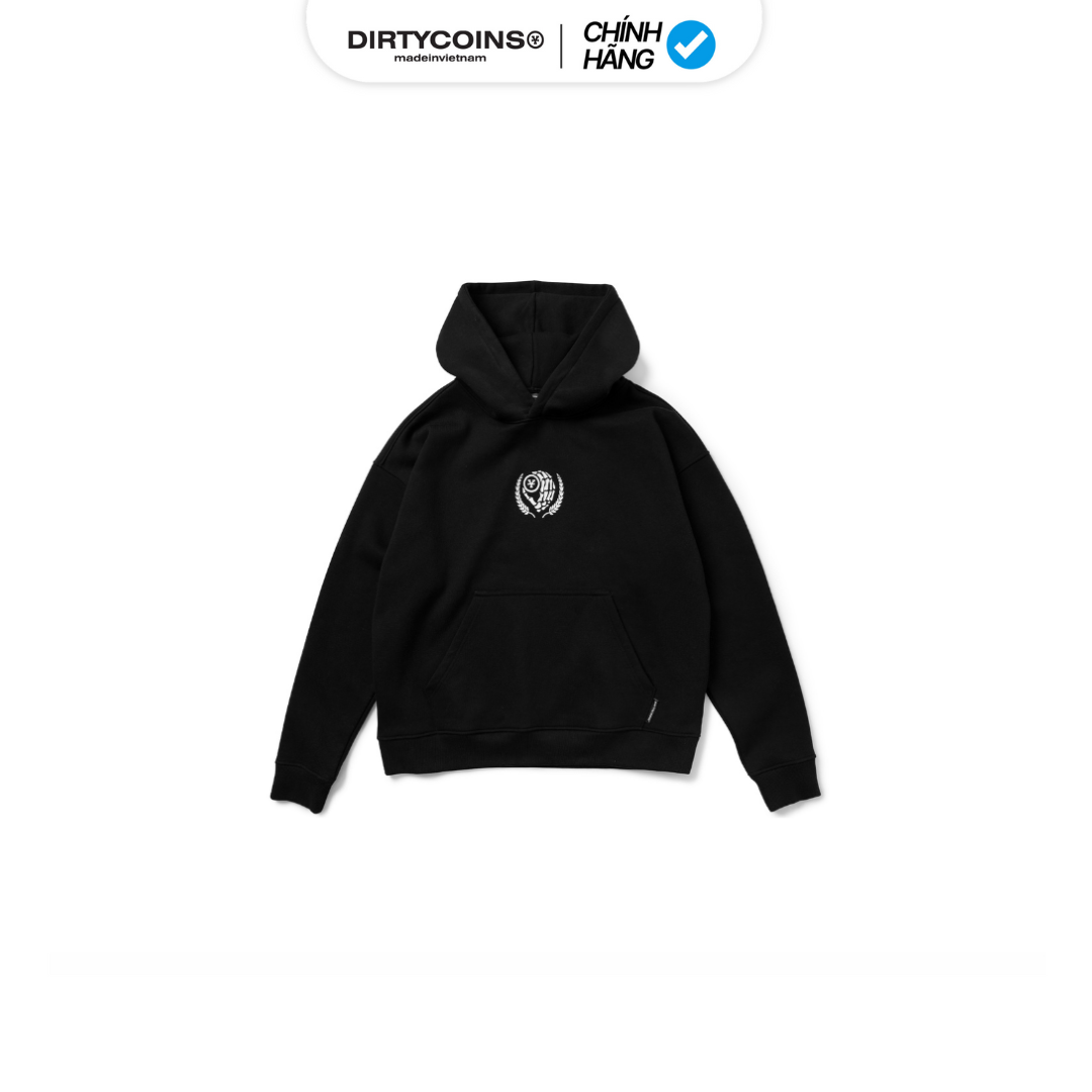 Áo Khoác DirtyCoins Wreath Leaf Hoodie - Black