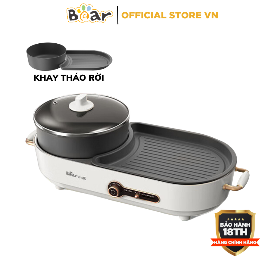Nồi Lẩu Nướng Điện Đa Năng BEAR DKL-C15L1 Chính Hãng, Chống Dính , Tháo Rời Dễ Vệ Sinh, Bảo Hành 18 Tháng