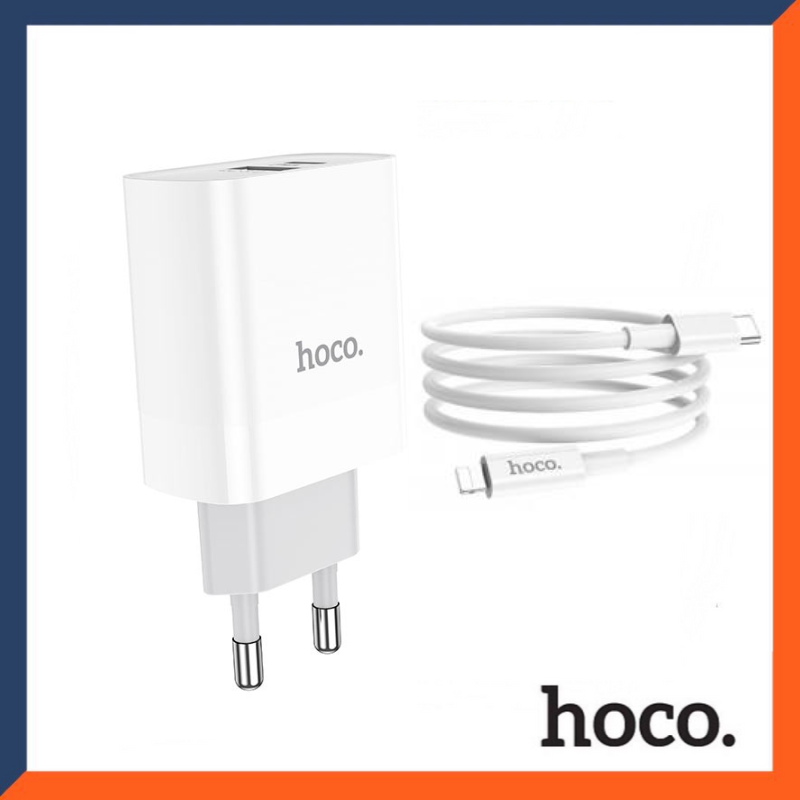 Bộ sạc nhanh củ sạc kèm dây sạc iphone PD 20w QC3.0 hoco c80 - cốc sạc quick chagre 3.0 kèm cáp sạc type c to lightning ứng dụng cho ip 11 12 13 14 promax ...