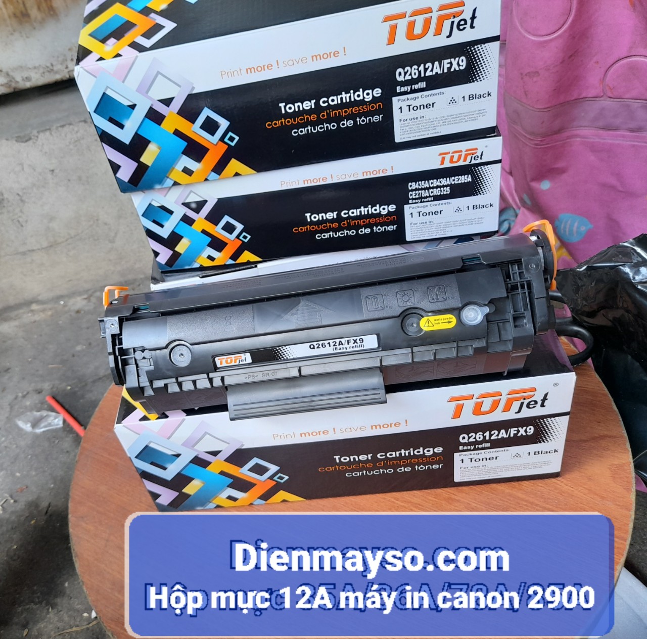 Hộp mực topjet 12A - 303 Máy in Canon 2900, 3000, 4010, 4012, 4120, 4150, 4270, 4320, 4322, 4330, 4340, 4350, 4370, 4680, Hp 1010, 1012, 1015, 1018, 1020, 1022, 4010, 4120, 4320, 4350