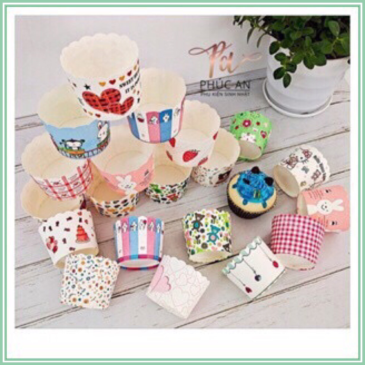 [HCM]Set 50 ly cupcake nướng bánh muffin (không cần khuôn) giấy cứng