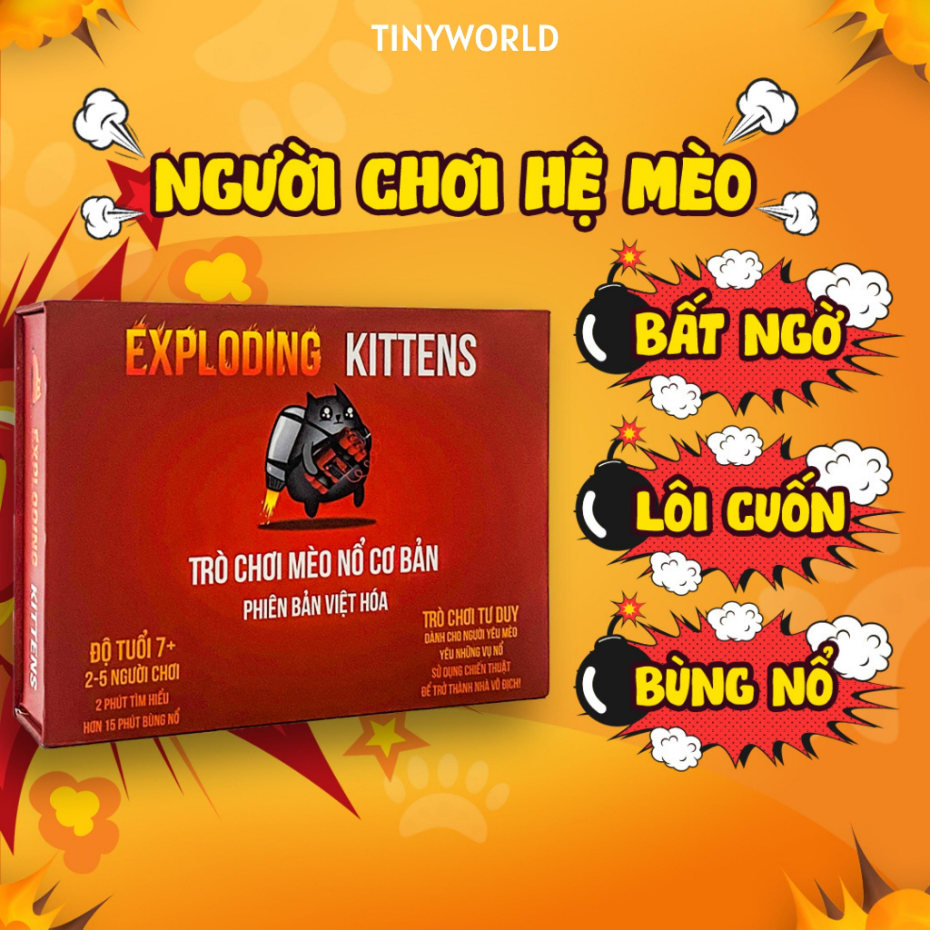 [Hoàn tiền 10%][Hoàn tiền 6%]Combo Mèo Nổ Exploding Kittens và đầy đủ 6 bản mèo nổ mở rộng
