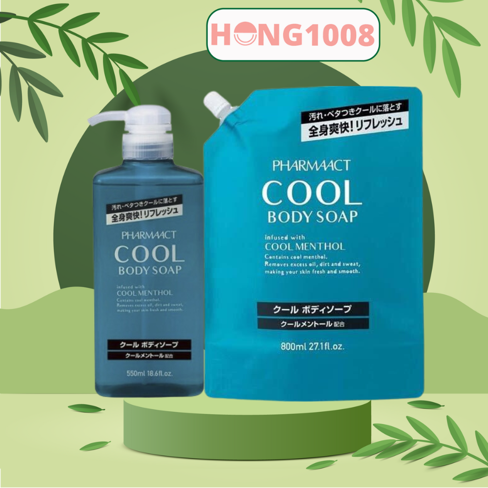 Sữa tắm cho nam pharmaact cool body soap 550ml của nhật bản - shop hong1008