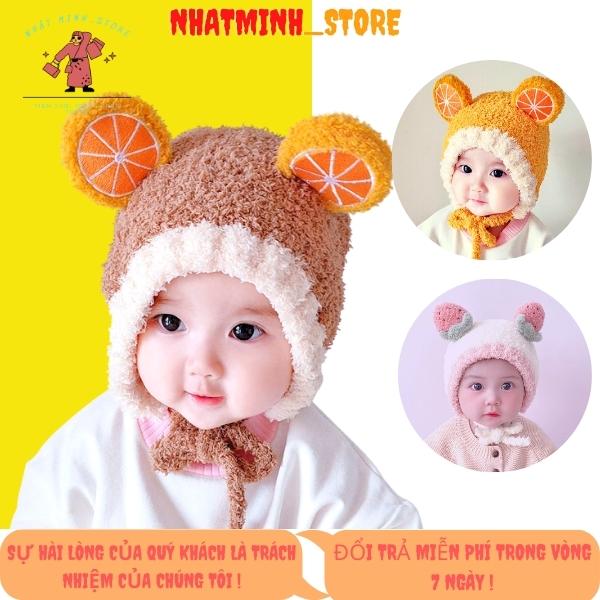 Mũ len lông cừu cho bé hình hoa quả cực dễ thương phù hợp trẻ em từ 3 đến 36 tháng tuổi