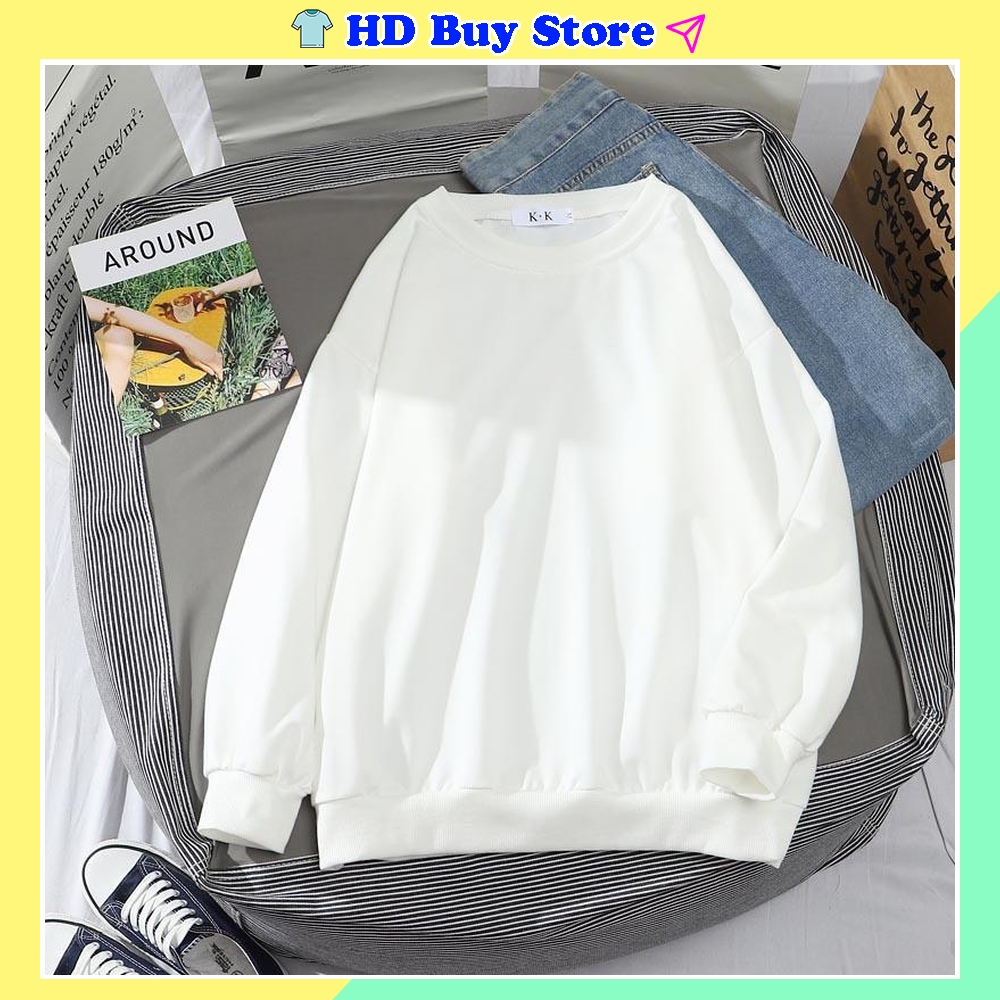 Áo Sweater nam nữ cổ tròn trơn basic thời trang phong cách Hàn Quốc - áo nỉ sweater unisex chất liệu nỉ bông mềm mại ấm áp