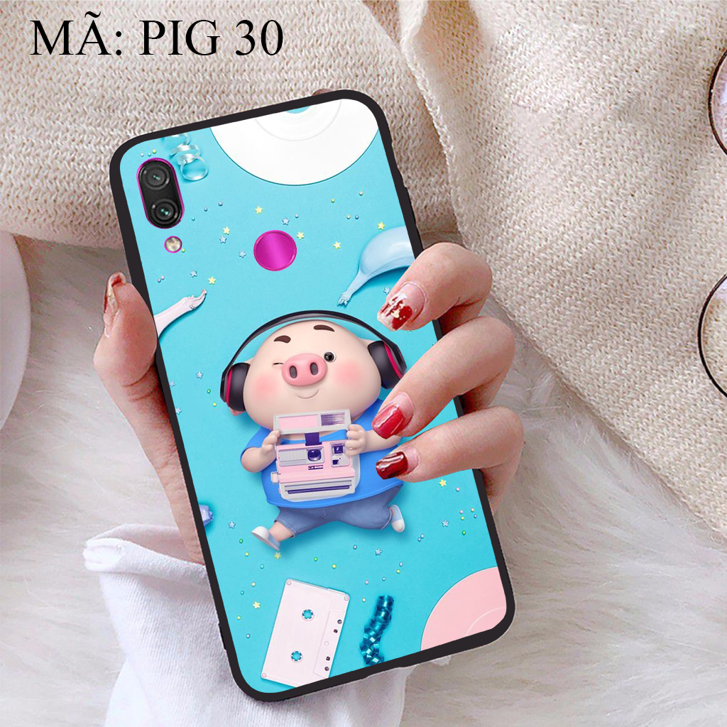 Ốp lưng Xiaomi Redmi Note 7 viền dẻo TPU BST Pig Cute