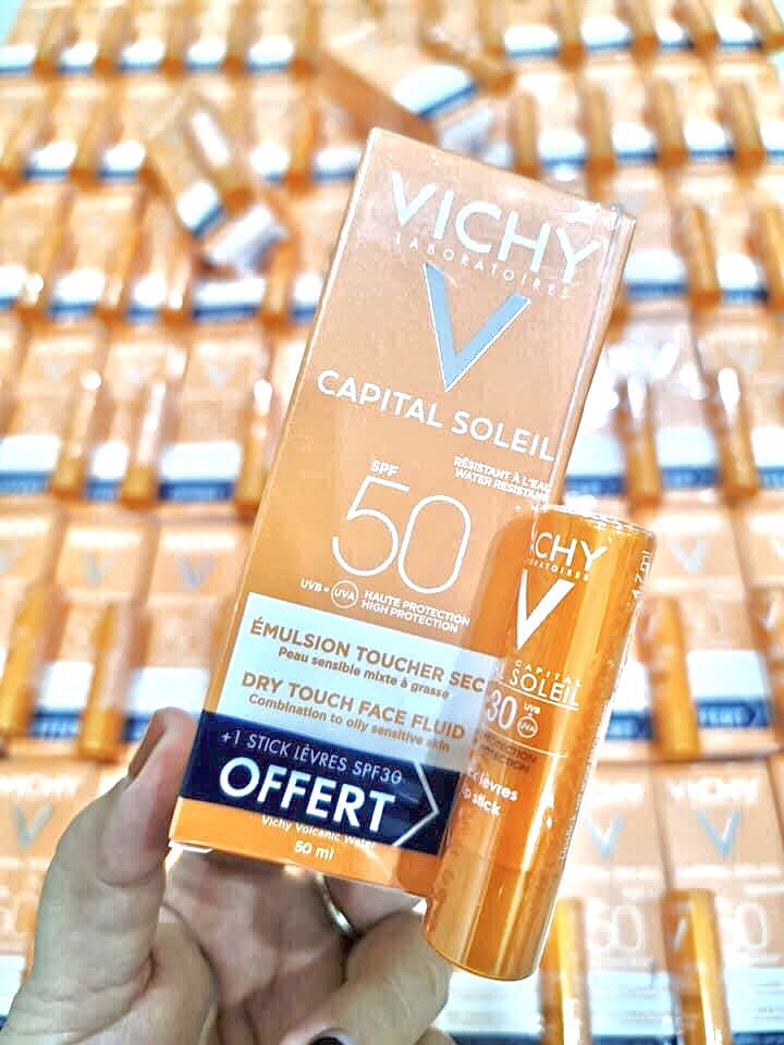 SET KEM CHỐNG NẮNG VICHY TẶNG SON DƯỠNG CHỐNG NẮNG