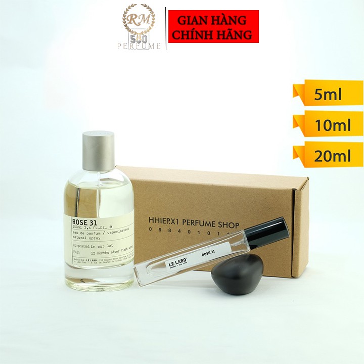 Nước hoa unisex Le Labo Rose 31, nước hoa nam nữ giữ mùi lâu mùi nhẹ nhàng hương hoa cỏ gỗ xạ hương đem lại sự thanh lịch quyến rũ dung tích 5ml/ 10ml/ 20ml