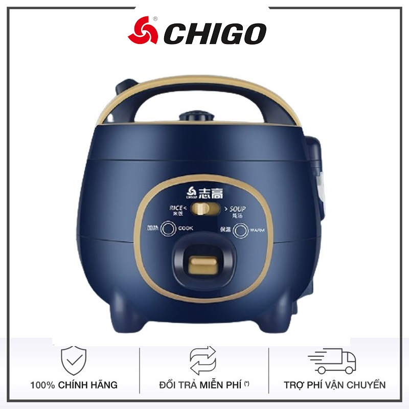 Nồi cơm điện đa năng mini Chigo 1.5L dùng cho 1-2 người ăn với 2 chế độ Nấu Cơm / Nấu Cháo vô cùng tiện lợi - CFXB15E