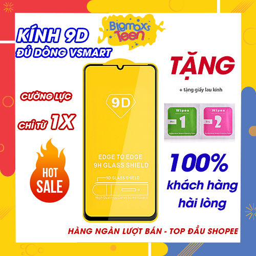 Kính cường lực Vsmart Joy 3 live Joy 2 plus joy 1 joy 1 plus active 3 active 1 active 1 plus start star 3  bee bee 3 full màn 9D cao cấp - kính cường lực vsmart joy 3, kính cường lực vsmart 9d