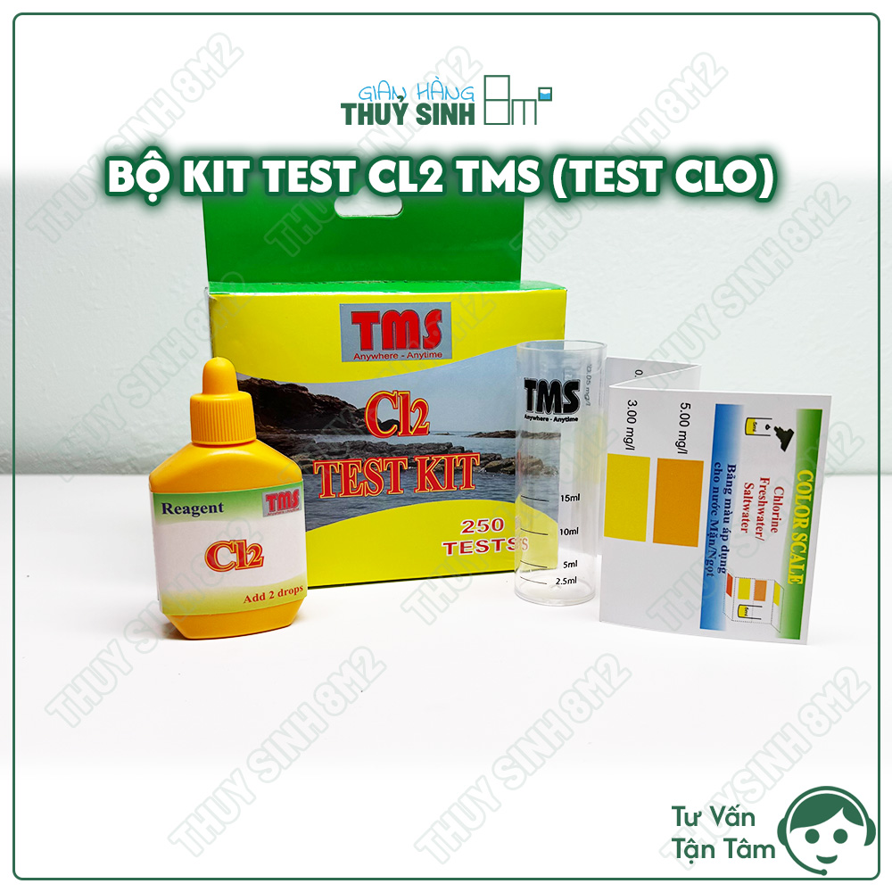 Clo Tms Test Kit |   Cl2 Tms Test Kit |   Testing Chlorine Levels in Fresh and Salt Water |   8 Square Meters