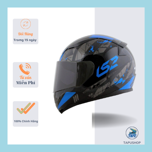 Mũ bảo hiểm fullface ls2 ff353 rapid đen xanh