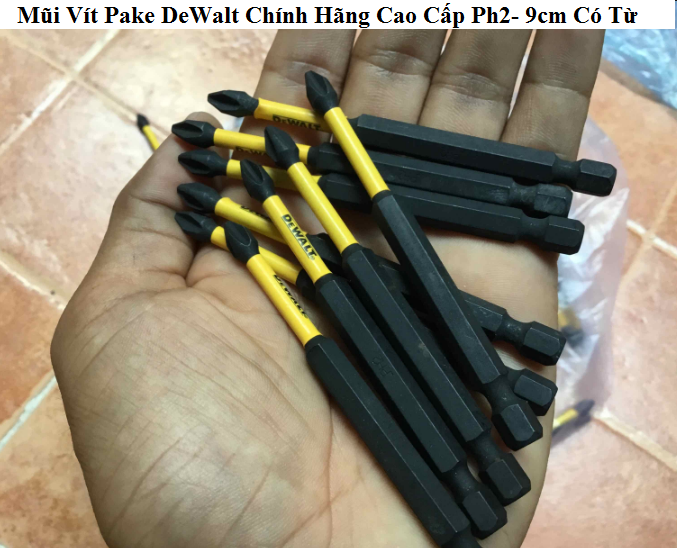 Mũi vít dewalt tem đen chính hãng cao cấp ph2- 9cm có từ