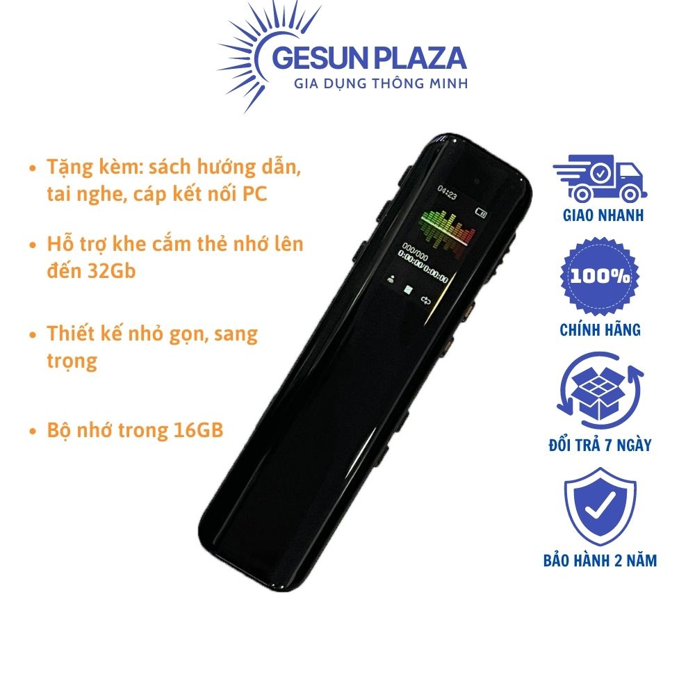 Máy ghi âm mini nhỏ gọn JXD 950 hỗ trợ khe cắm thẻ nhớ lên đến 32Gb bộ nhớ trong 16GB Bảo hành 12 tháng