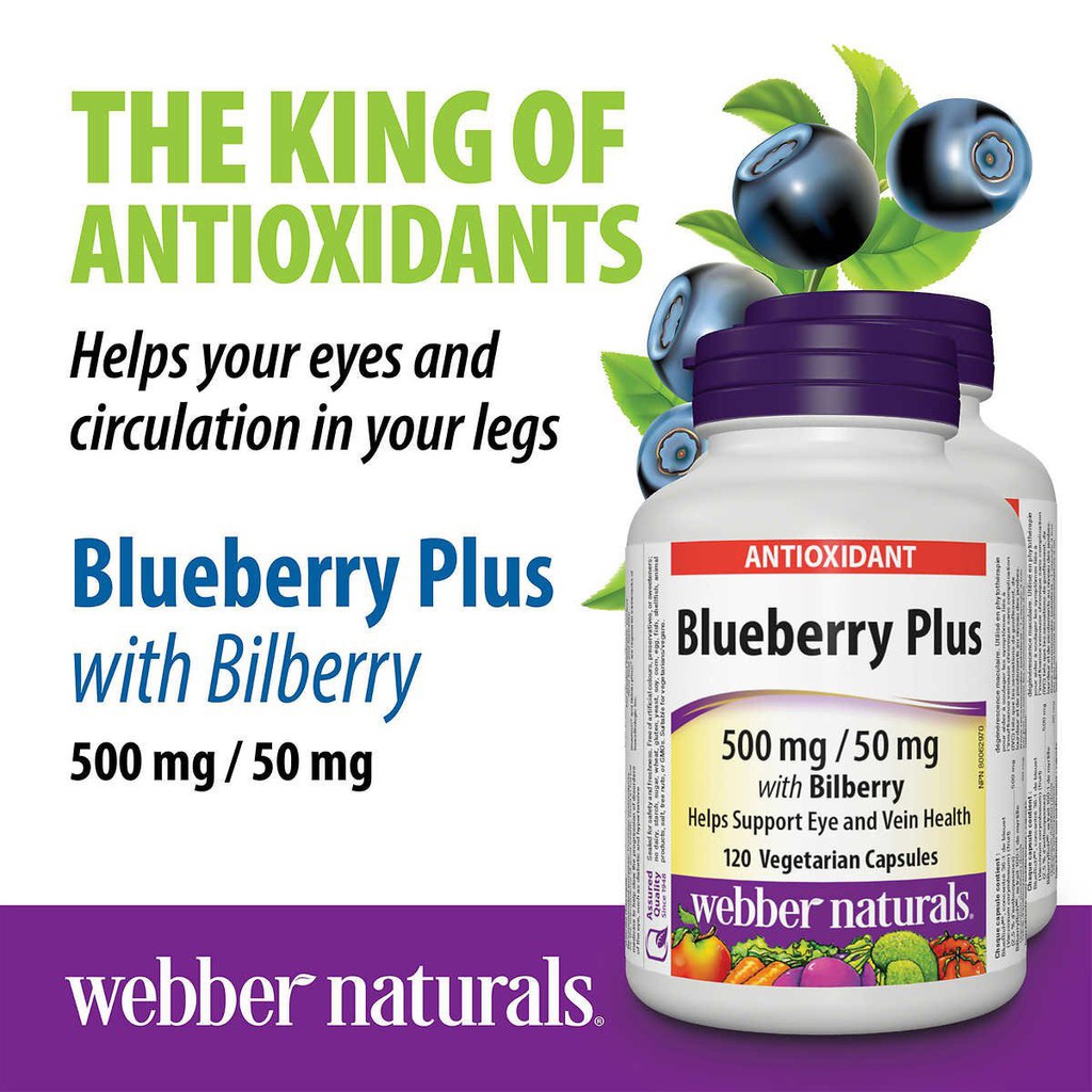Viên Uống Bổ Mắt Webber Natural Blueberry Plus 120 Viên