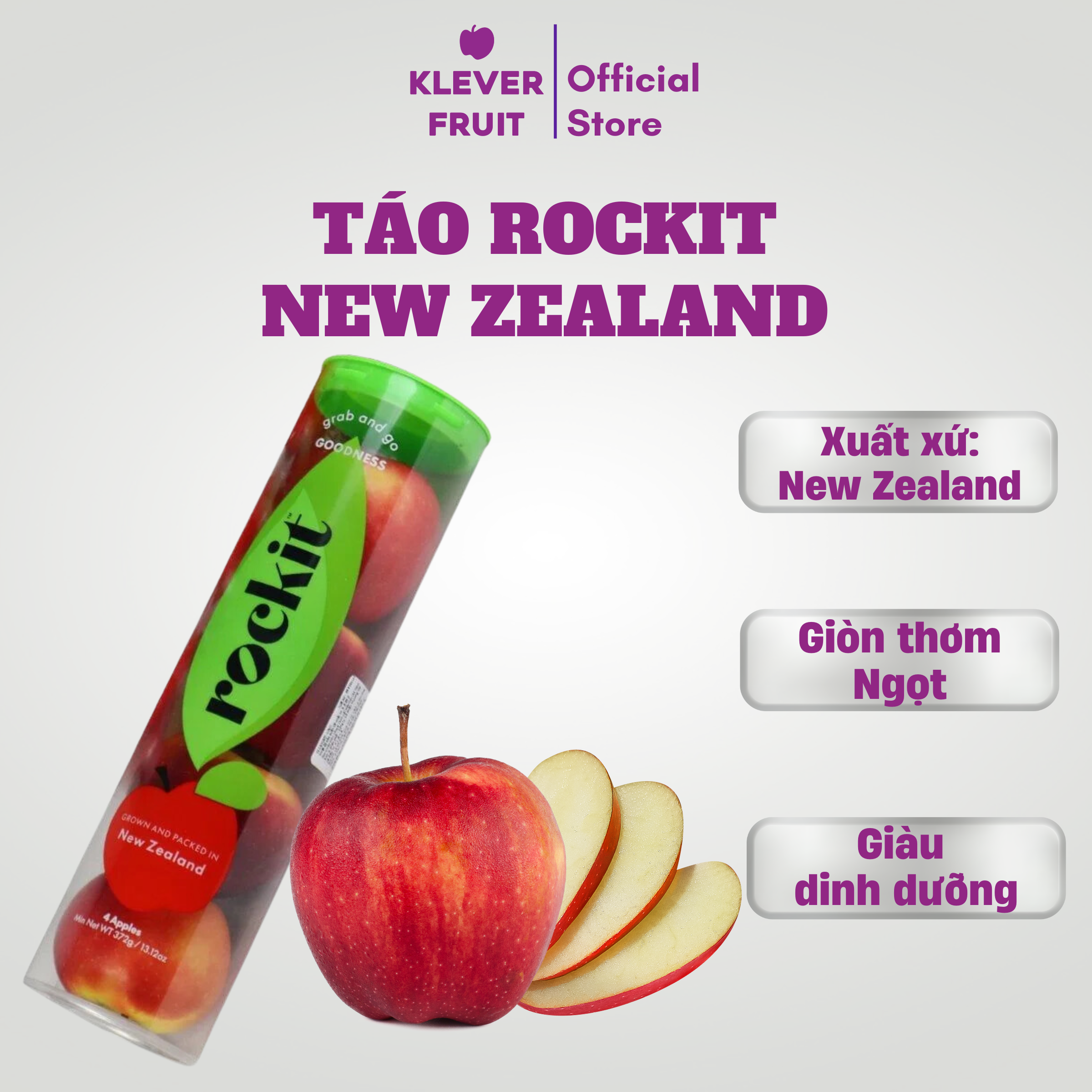 Táo Rockit New Zealand  Hộp 4 quả - Táo Nhập Khẩu - Klever Fruit