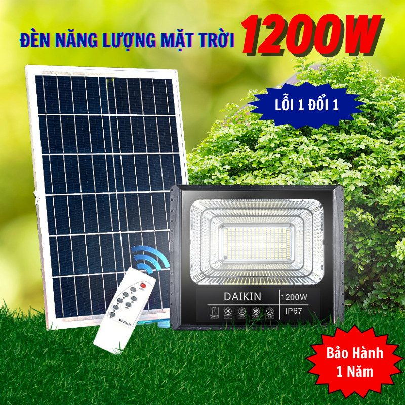 Đèn Led Năng Lượng Mặt Trời Sân Vườn 1200W Siêu Sáng Chống Nước Pha Led Ngoài Trời