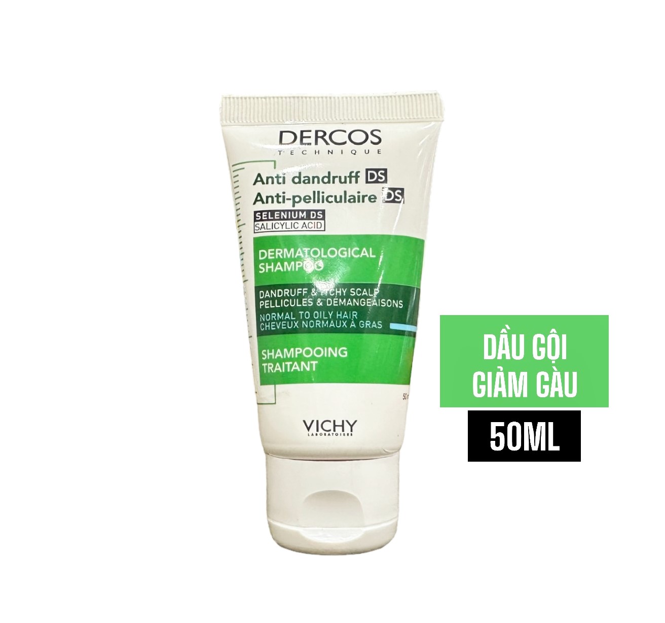 Dầu Gội Giảm Gàu Cho Da Đầu Dầu Ngứa Vichy Dercos Anti Dandruff Ds Dermatological Shampoo 50ml