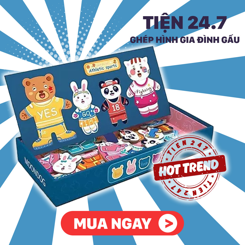 Bộ đồ chơi xếp hình gia đình gấu