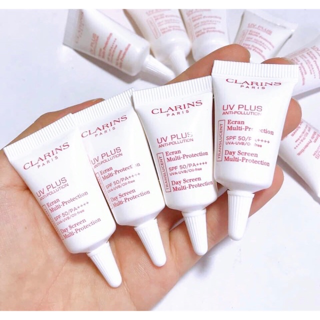 Kem Chống Nắng Clarins 3ml mẫu mới (màu trắng, hồng, tím)