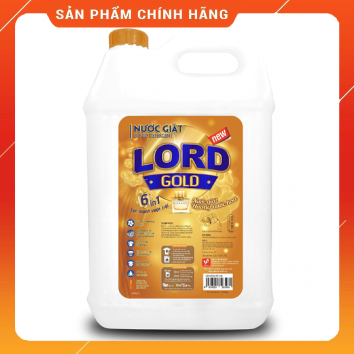 Nước giặt Lord Gold 9.36 kg hương nước hoa chính hãng làm cho quần áo thơm mát và giữ màu, chuyên lồng giặt cửa trên.