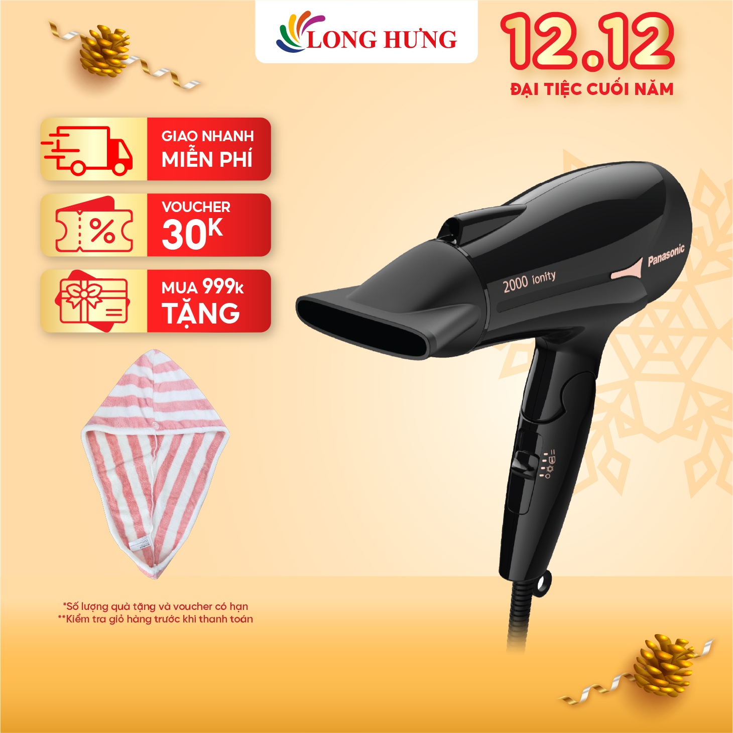  Máy sấy tóc Panasonic EH-NE66-K645 - Hàng chính hãng - Thiết kế đầu sấy dẹp hỗ trợ tạo kiểu tóc uốn bồng bềnh sấy mát phù hợp nhiều loại tóc 