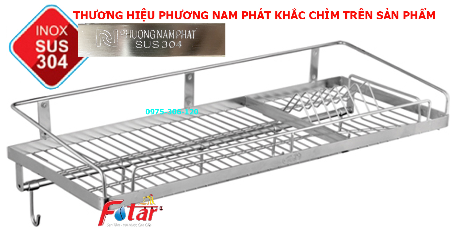 [HCM][HÀNG THƯƠNG HIỆU CÔNG TY] Kệ Đựng Chén Bát úp Chén Bằng Bát Bằng INOX 304 Trong Nhà Bếp KC8 KỆ 1 TẦNG VÍT TƯỜNG