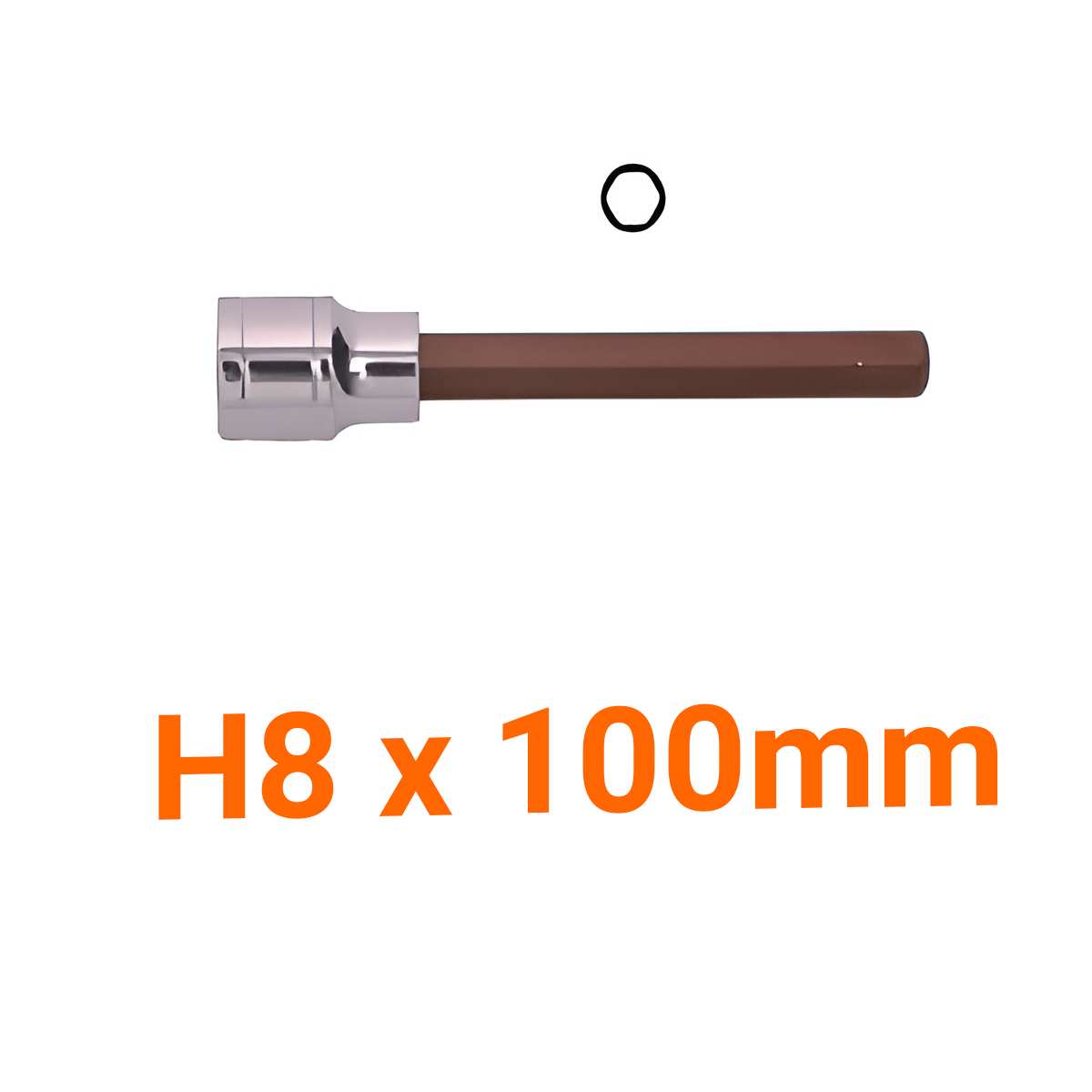 Đầu tuýp gắn mũi lục giác dài h8x100mm asaki ak-7229