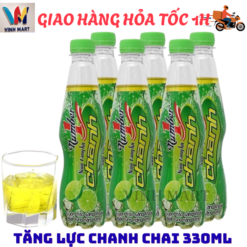 Tăng Lực Chanh Có Ga Number One 1 Lốc 6 Chai 330 Ml