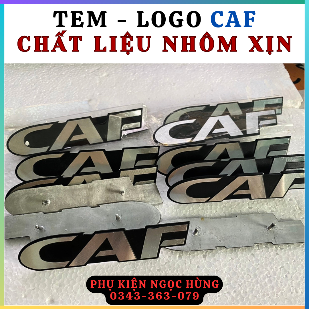Tem loa caf nhôm xịn dán mặt thùng loa - logo caf - giá 1 chiếc