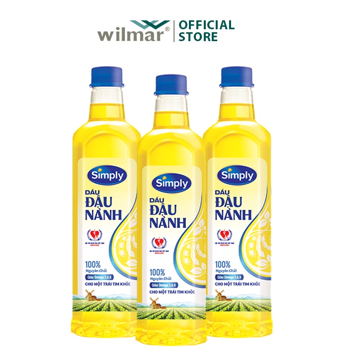 [Combo 3 Chai] Dầu Đậu Nành Simply 1L