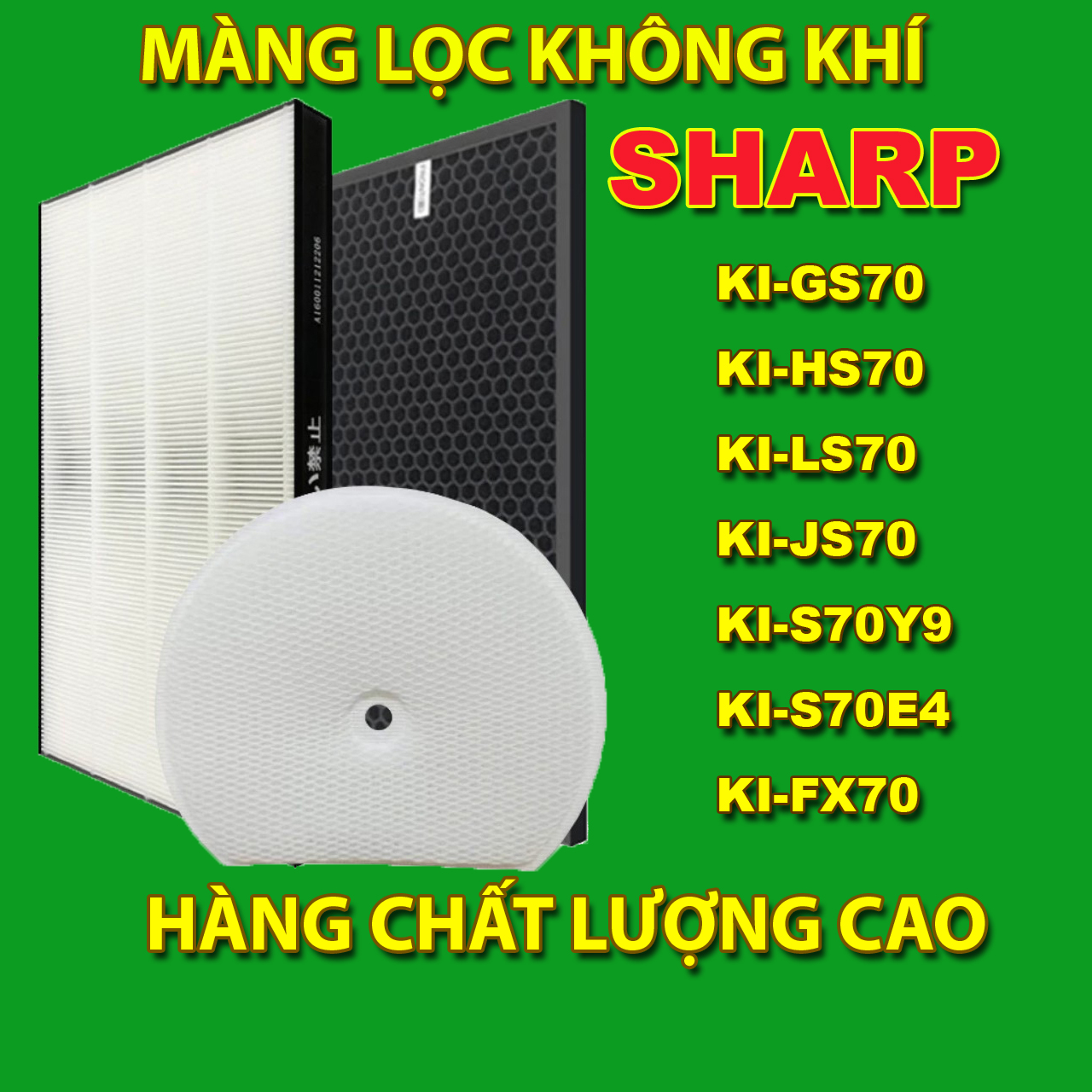 Màng lọc không khí sharp ki-gs70, ki-hs70, ki-ls70, ki-js70, ki-s70e4, ki-s70y9