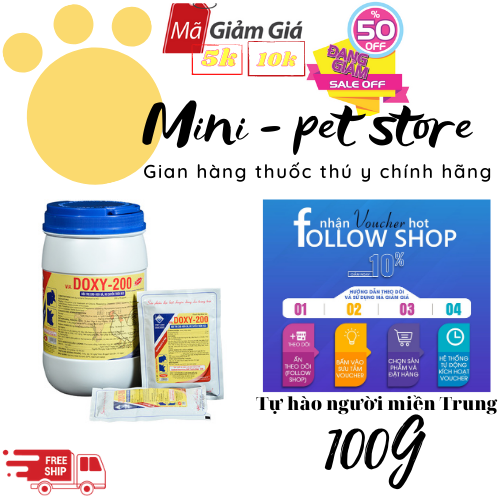 [100G KHÁNG SINH GÀ, VỊT, HEO..],VIÊM ĐƯỜNG HÔ HẤP, HEN, KHÒ KHÈ   - VIA DOXY 200 (VIỆT ANH)