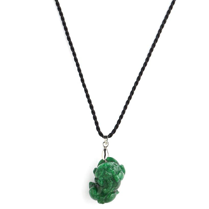 Mặt tỳ hưu như ý, ngọc vân mây 2,8 x 1,8 x 1 cm (Tặng kèm dây đeo)