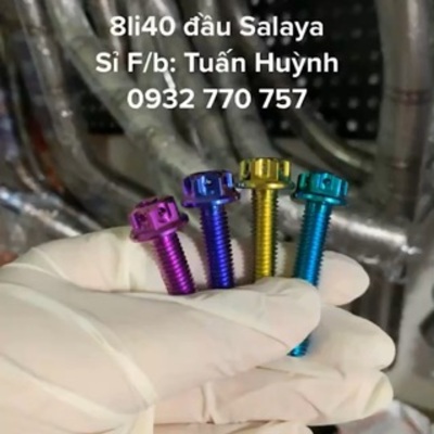 [HCM]Ốc Titan Gr5 8li40 đầu Salaya cực đẹp gắn treo pô  nhớt láp  xỏ gác chân Ya  chảng ba Satria và rất nhiều vị trí khác