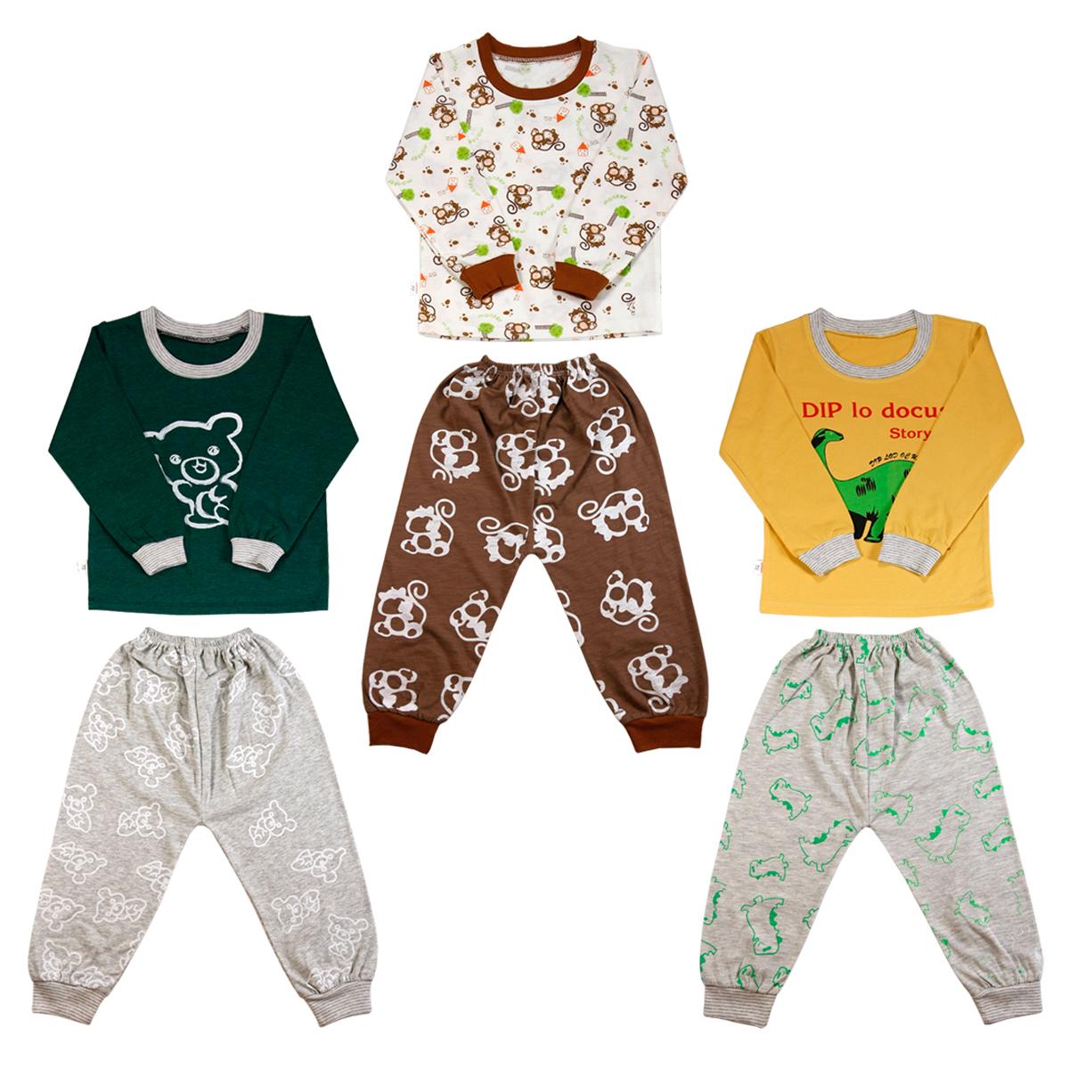 Combo 3 Bộ quần áo dài tay cotton thu đông cho bé trai từ 8-18kg BCT18 Booba.shop