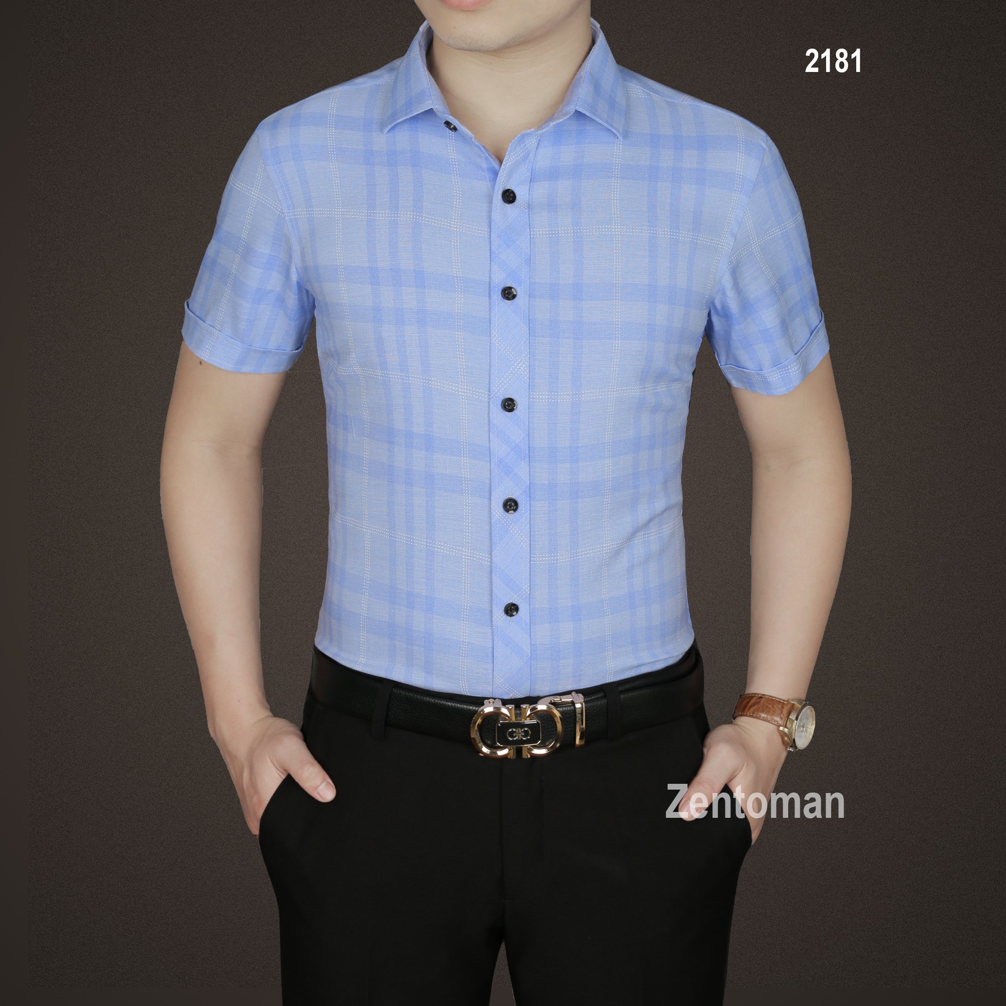 [4.4 HOÀN TIỀN 15%]Áo sơ mi nam, áo sơ mi kẻ công sở cao cấp, chất liệu mềm mịn, thiết kế độc quyền Zentoman 2181 ( ảnh thật)