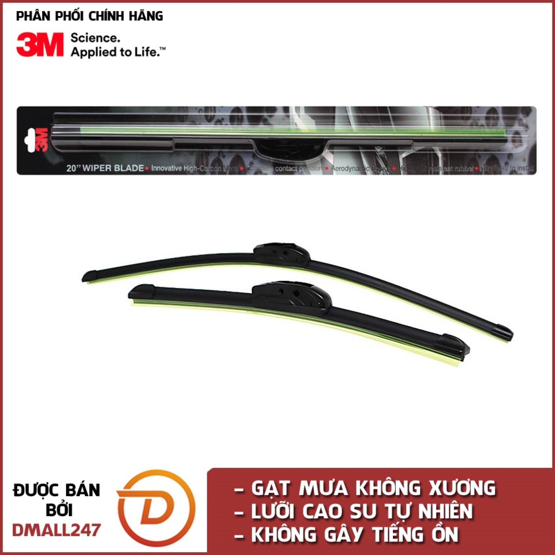 Cần gạt mưa cao cấp không xương 3M nhiều size