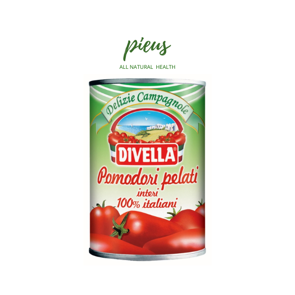 Cà chua bóc vỏ Pomodori | Plum Tomatoes Divella 400g/ 2.5kg - Rau củ đóng hộp nhập khẩu Ý tiện lợi