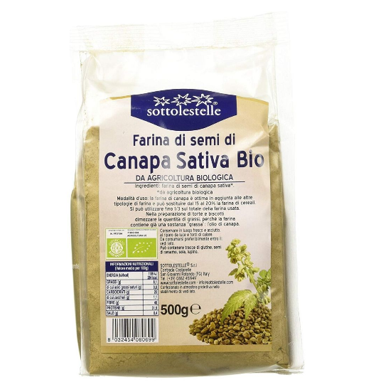 Bột hạt gai dầu hữu cơ Sottolestelle – Farina di Semi di Canapa 500g