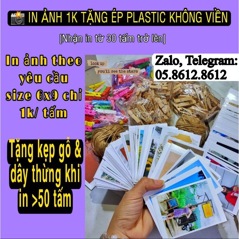 In ảnh 6x9 theo yêu cầu tặng ép plastic không viền 2 mặt