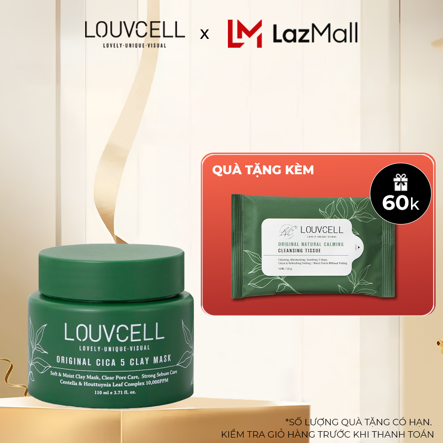 Mặt nạ đất sét thảo dược Louv Cell Original Cica 5 Clay Mask 110 ml