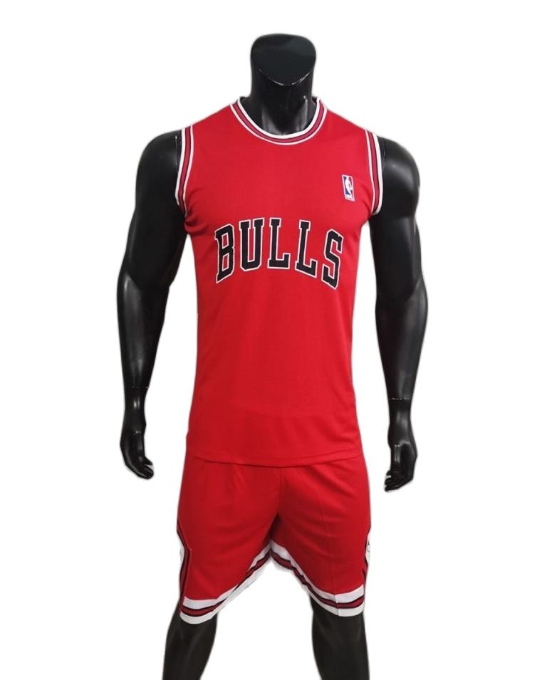 Bộ Quần Áo Bóng Rổ Đỏ Chicago Bulls Red Vải Thun Mè Cao Cấp