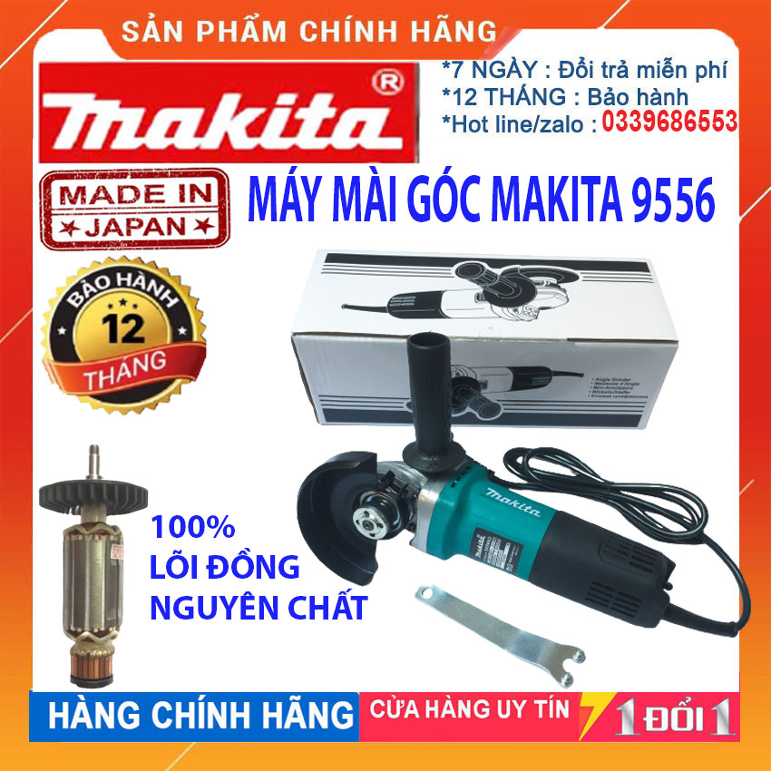 MÁY MÀI GÓC MAKITA 9556 CÔNG SUÂT 840W CỰC KỲ MẠNH MẼ , MÁY MÀI CẦM TAY MAKITA , MÁY CẮT CẦM TAY MAKITA THÍCH HỢP CẮT SẮT ,GẠCH , ĐÁ , GỖ , NGÓI ... BẢO HÀNH 12 THÁNG