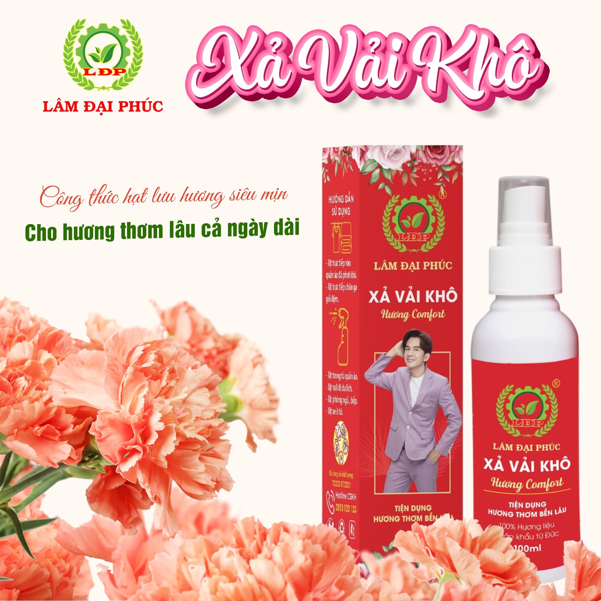 [HCM]Xịt Thơm Quần Áo - Freeship - Chai Xịt Thơm Quần Áo Lưu Hương Trên 3 Ngày - Giá Chỉ Từ 700 Đồng Cho Cả Ngày Dài Thơm Ngát - Hàng Chính Hãng Lâm Đại Phúc Top 10 Thương Hiệu Việt 2019