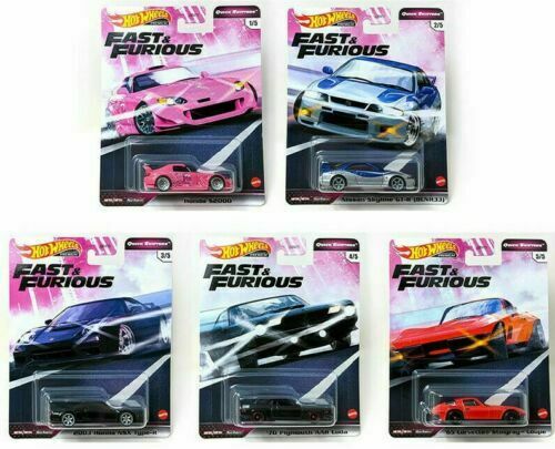 Xe mô hình hot wheels 2020 fast & furious case j quick shifters set of 5 nissan honda 1:64