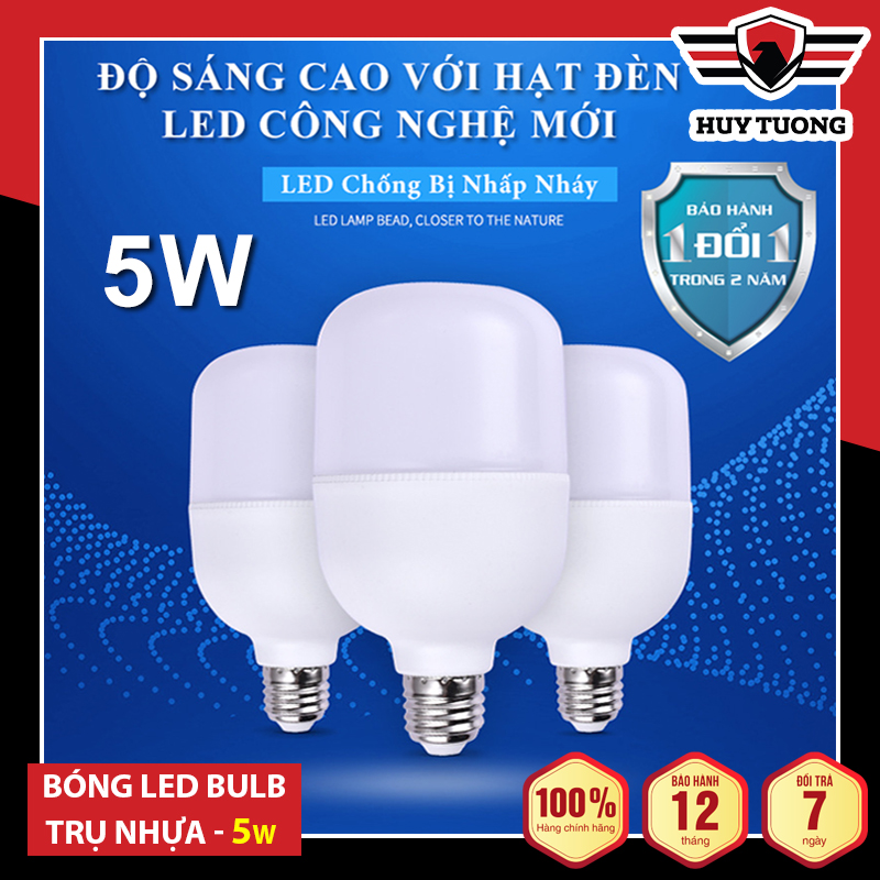 Bóng Led Bulb Led trụ nhựa siêu sáng ánh sáng trắng 5W