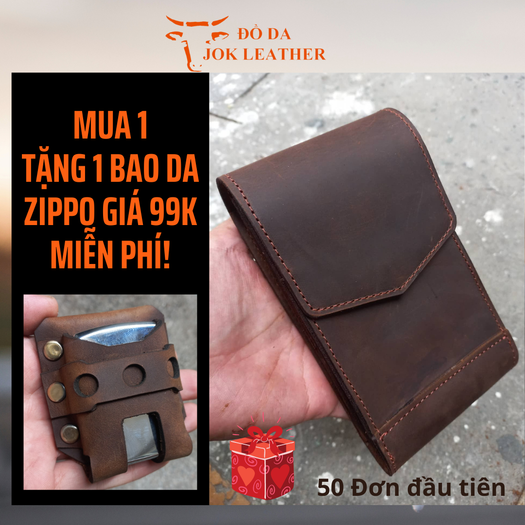 Bao da đựng 2 cái điện thoại đeo thắt lưng