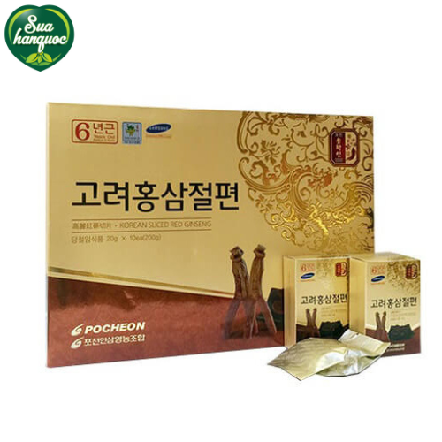 Sâm Lát Tẩm Mật Ong POCHOEN Hộp 10 Gói x 20g (Hàn Quốc) - Nhân Sâm Hàn Quốc - Bồi Bổ Sức Khỏe - Quà tặng quà biếu