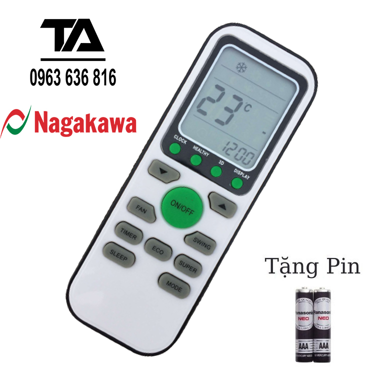 ✔ Remote Điều khiển điều hòa Nakagawa - Hàng Tốt